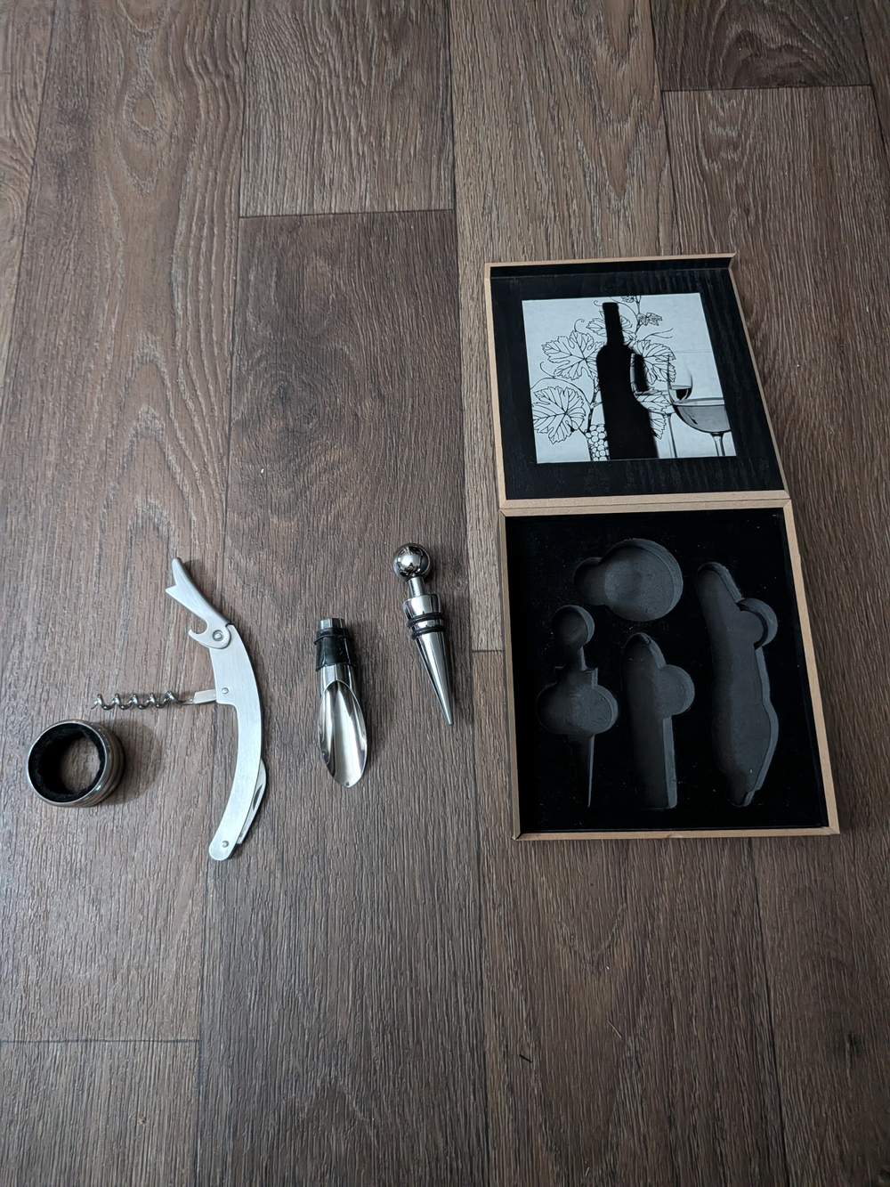 Stainless Steel Wine Accessory Set - Silver